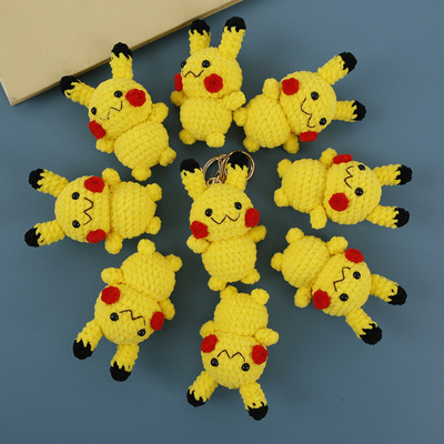 Fleece Crocheted Pikachu Pendant Exquisite Hand-made Doll