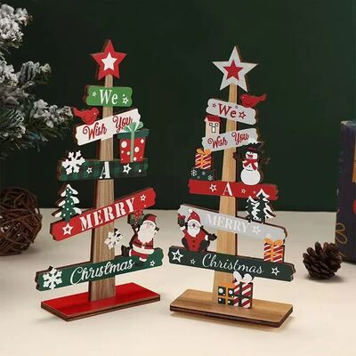 Runtow 1pc Wooden Xmas e Onaments Santa Claus Snowman 2025