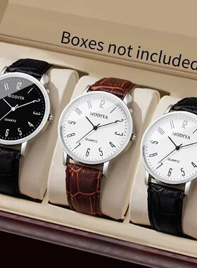 3PCS/Set Fashio Arabic Dial Men Business Watches Casual