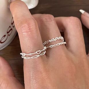VENTFILLE 925 Sterling Silve Love Heart Hollowed Out Ring