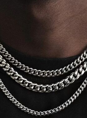Basic Punk Stainless Steel 3,5,7mm Curb Cuban Necklaces For