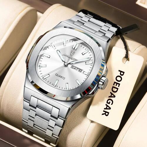 Classic Squae Men Wistwatch Watepoof Luminous Date