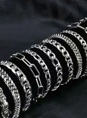 316L Stainless Steel Cuban Chain Bracelet for Men Women