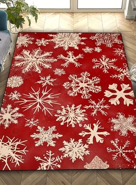 1pc Chistmas snowflake patten capet - cystal velvet fabic,