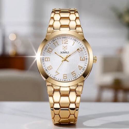 Fashion Ladies  Gold Watch Honeycomb Steel Band Quatz