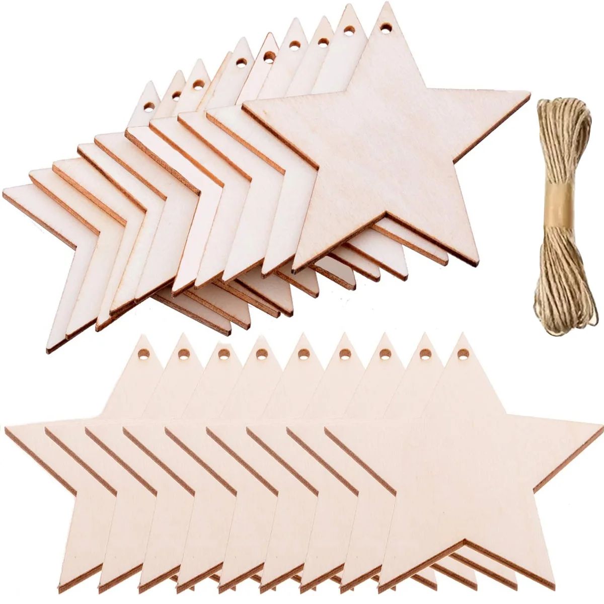 30PCS Wood Chistmas e Onaments - Wooden Slices Hanging