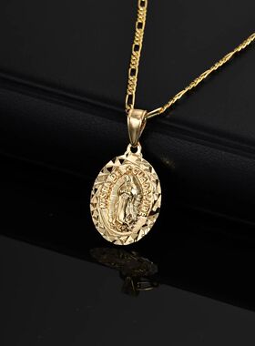 Classic Vigin May Paye Pendant Necklace fo Men Women, Silve