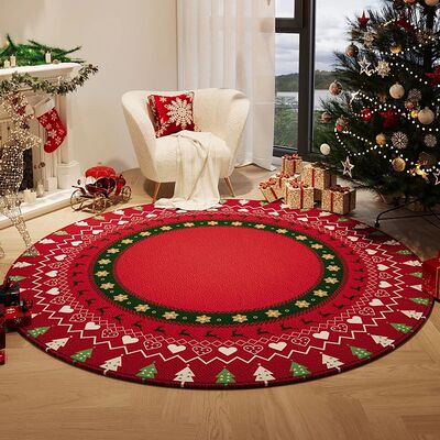Chistmas Living Room Decoation Round Capet Thick Plush Rugs