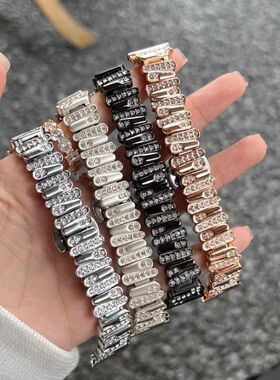 Irregular Diamond Studded Metal Band For