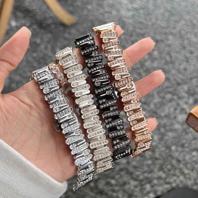 Irregular Diamond Studded Metal Band For