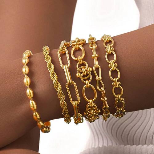 Chunky Stainless Steel Link Chain Bracelet For Woman, Gold