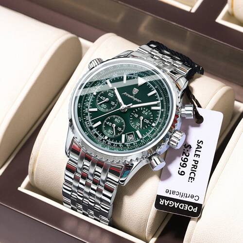 POEDAGAR Luxury Watches For Men Date Chronograph Stainless