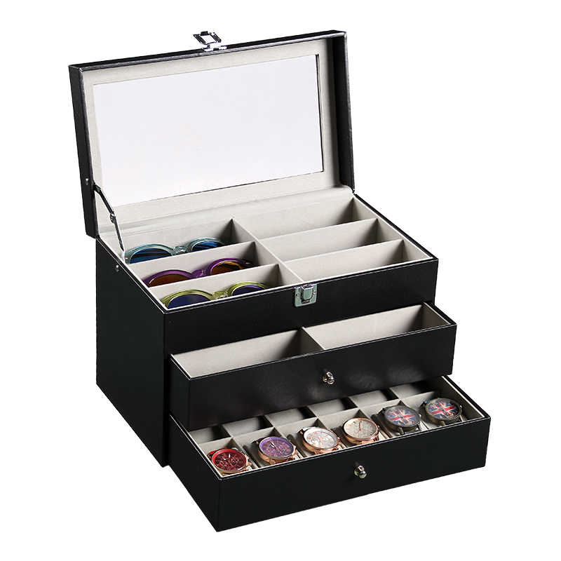 梦冉12位3层抽屉手表盒