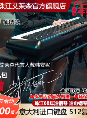 珠江艾茉森P200电钢琴88键重锤智能新品家用演出专业便携电子钢琴
