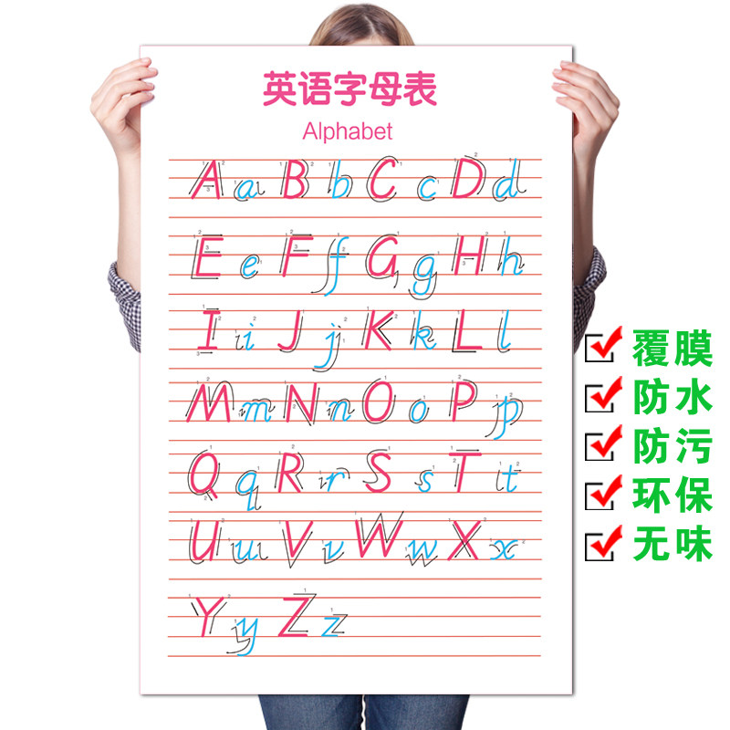 48个英语国际音标大全26个英文字母表挂图英文字母墙贴纸标准书写