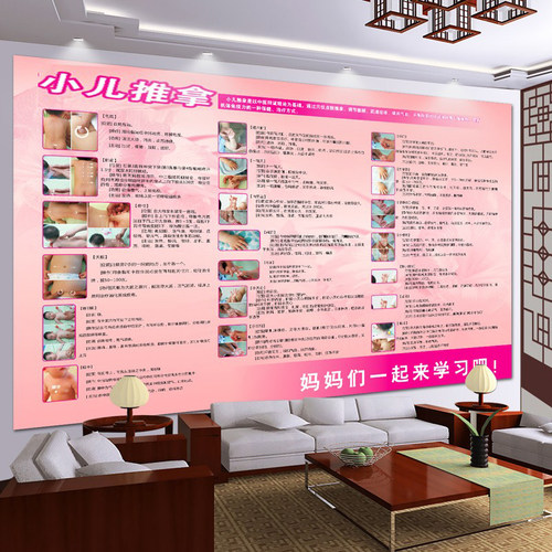 中医小儿推拿宣传画按摩穴位图推拿店墙贴宝宝按摩挂图壁画海报