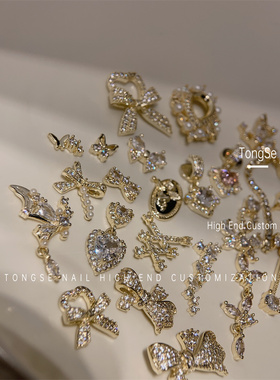 lz202310系列金色美甲锆石保色饰品穿戴甲饰品美甲装饰品配件装饰