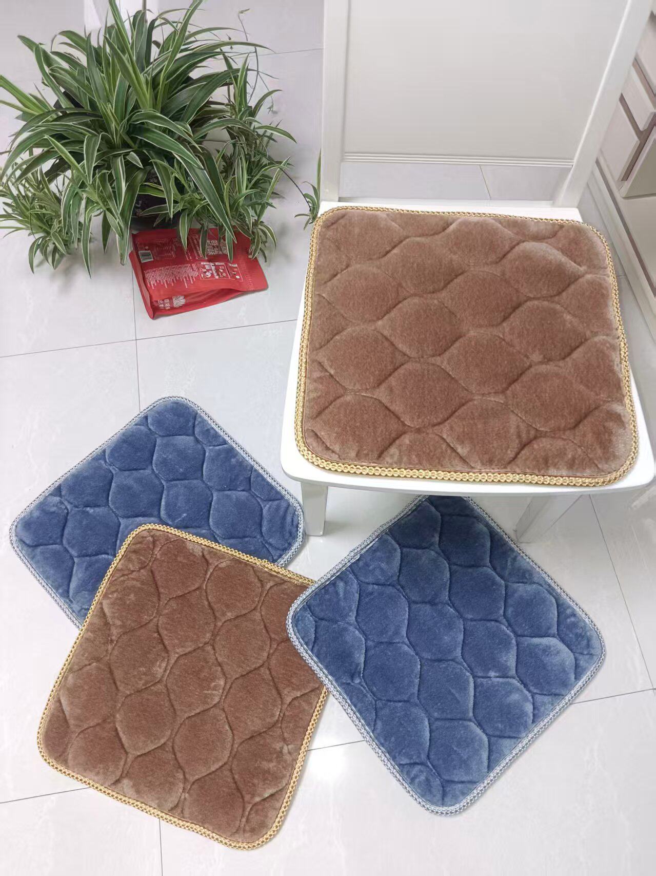 加厚毛绒坐垫冬季保暖屁股坐垫防滑椅子垫家用沙发餐桌椅凳子坐垫