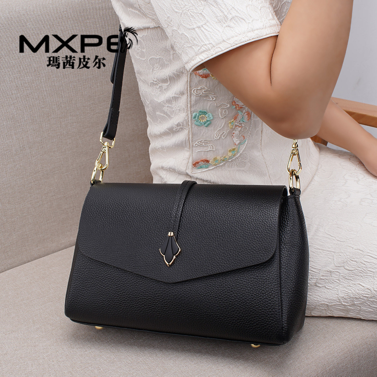 玛茜皮尔真皮女包休闲时尚斜挎包图片