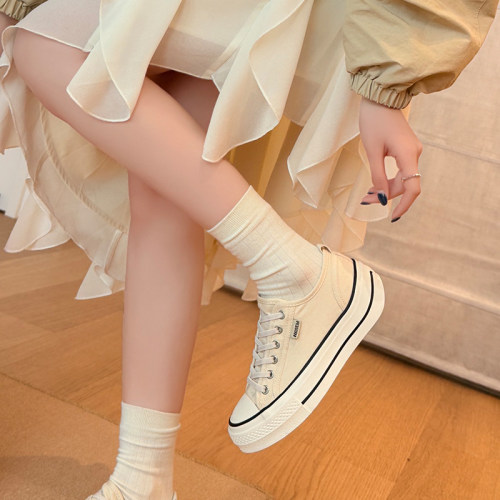 嘉俪多女鞋韩版休闲帆布鞋圆头
