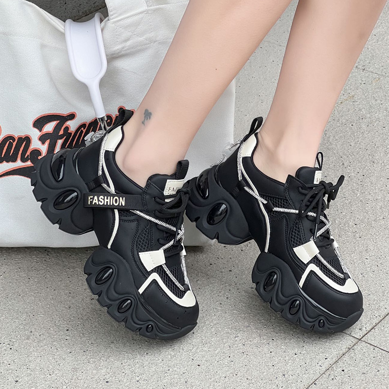 嘉俪多女休闲老爹鞋欧美牛皮网