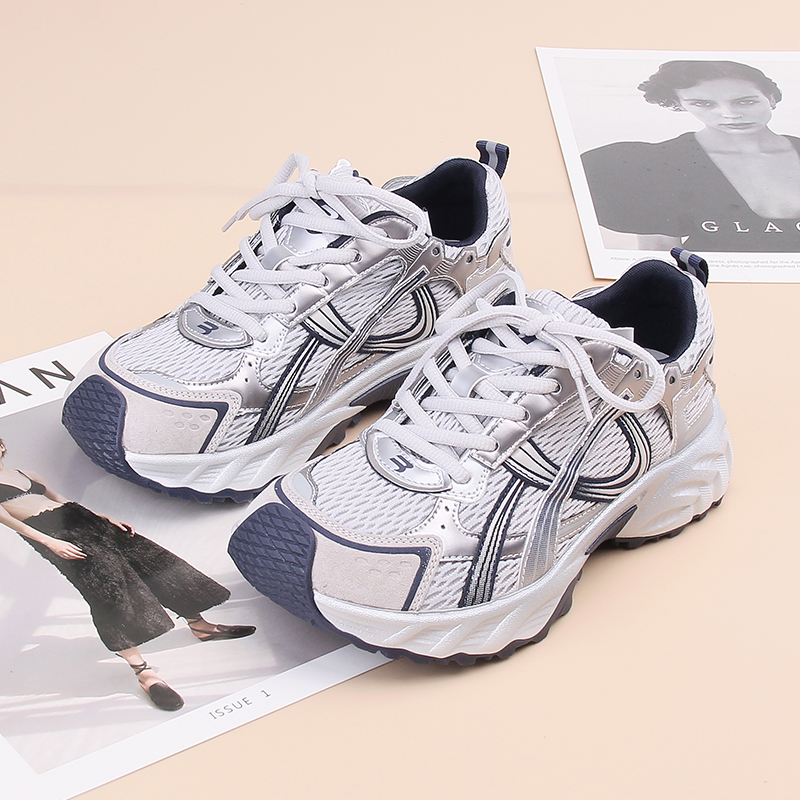 嘉俪多女休闲老爹鞋欧美牛皮网