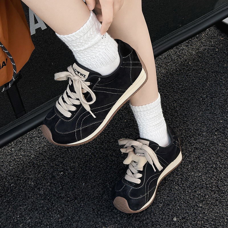 嘉俪多女鞋欧美休闲德训鞋牛反皮