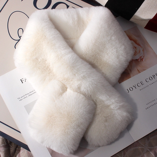 冬季仿兔毛围巾女加厚毛绒围脖韩版仿皮草毛毛脖套百搭可爱毛领