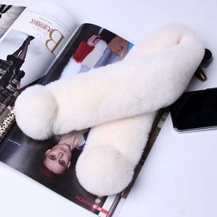 獭兔毛围巾围脖女冬毛绒短款 皮草围巾毛球可爱亲子儿童仿兔毛脖套