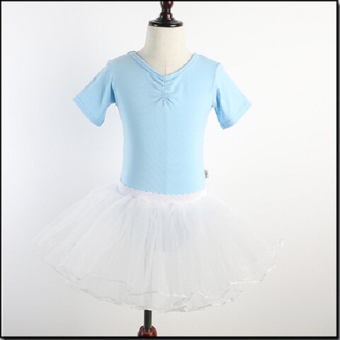 儿童舞蹈服装夏季女童练功服全棉长短袖芭蕾舞裙幼儿公主服包邮