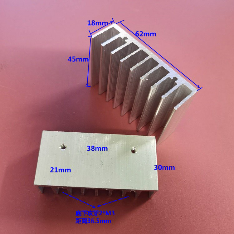 铝材宽62*18*30大功率场效应管散热铝TO-3PL散热片电子散热器铝