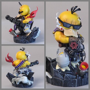 宠物小精灵 可达鸭 加特林 机关枪战损 机械武装场景变装模型手办