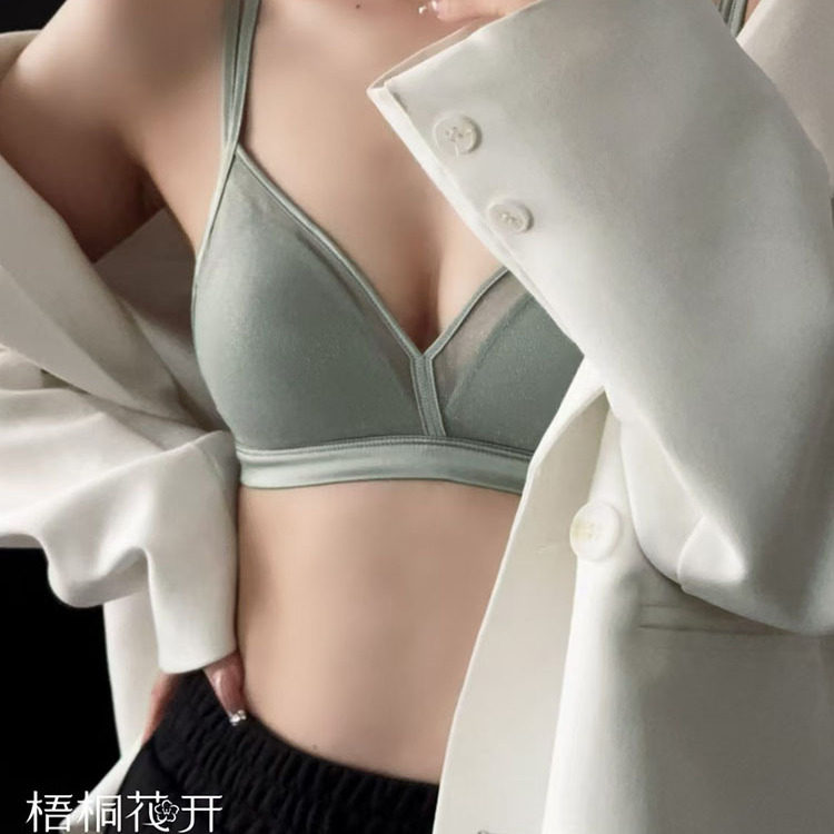梧桐花开无钢圈HN24633胸罩三角杯内衣女小胸薄模杯时尚舒适文胸