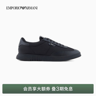 EMPORIO 阿玛尼男士 轻户外绑带纯色平底德训运动休闲鞋 ARMANI
