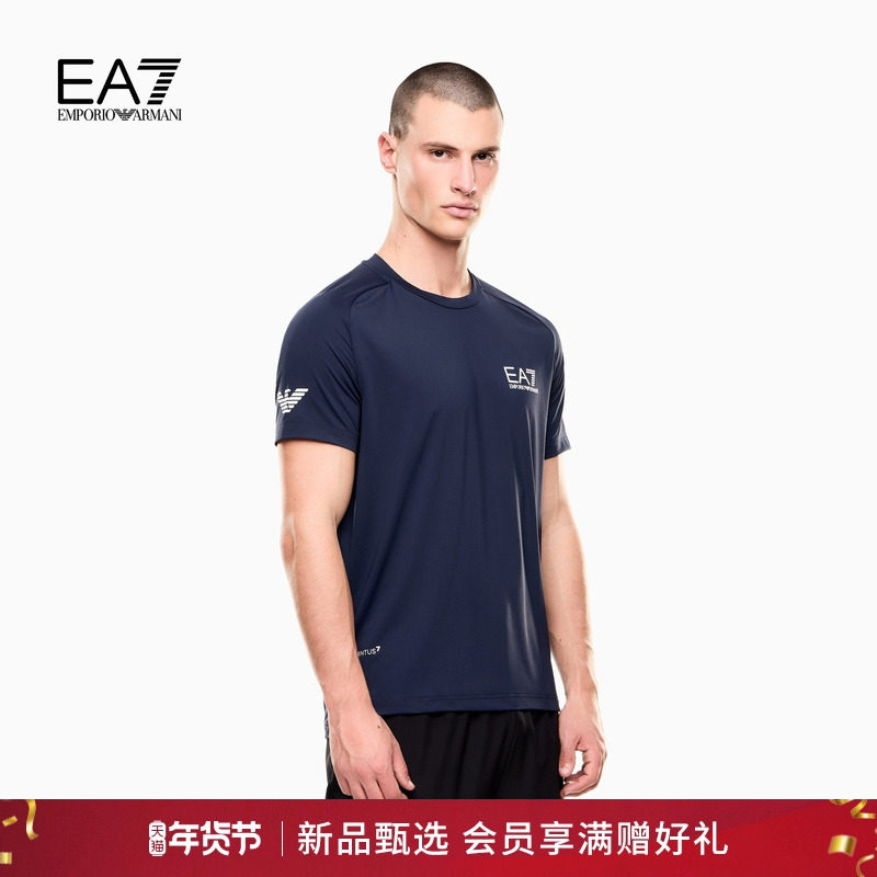EMPORIO ARMANI/阿玛尼EA7/秋冬男新年训练网球圆领短袖正肩薄T恤,男装,T恤,淘宝优惠券,粉丝福利购,淘宝优惠卷