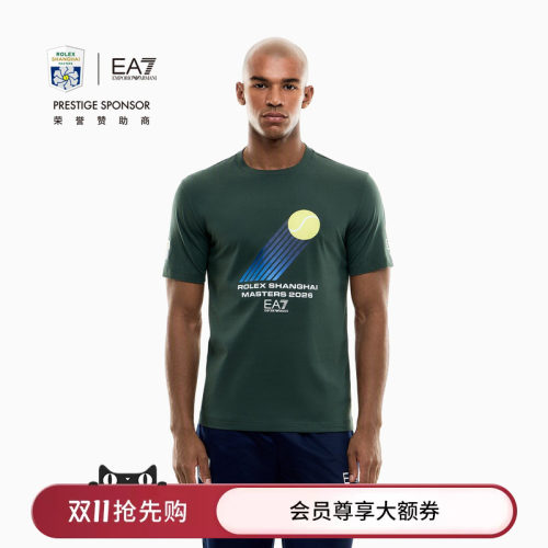 EA7/阿玛尼男士圆领短袖印花T恤