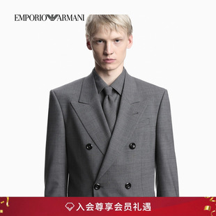 ARMANI 戗驳领双排扣西装 阿玛尼26年春季 男士 外套 新款 EMPORIO