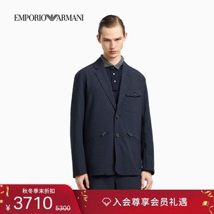 泡泡纱单排扣西装 EMPORIO 男士 阿玛尼秋冬新款 外套官方 ARMANI