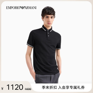 多色休闲翻领Polo衫 EMPORIO 全棉三粒扣短袖 ARMANI 阿玛尼男士