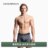 ARMANI 平角内裤 阿玛尼26年春夏新款 满印鹰标时尚 男士 EMPORIO