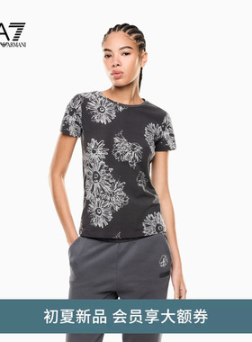 EMPORIO ARMANI/阿玛尼EA7/26年夏季新款女士圆领短袖正肩印花T恤
