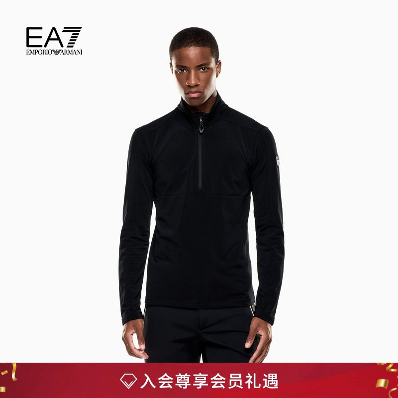 EA7/阿玛尼男士立领重磅套头卫衣