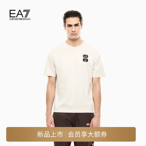 EA7/阿玛尼男士圆领短袖印花T恤