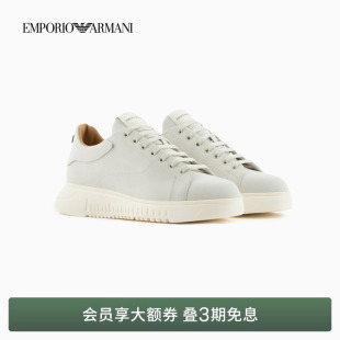 牛皮剖层革绑带厚底运动休闲鞋 阿玛尼春夏男士 ARMANI EMPORIO