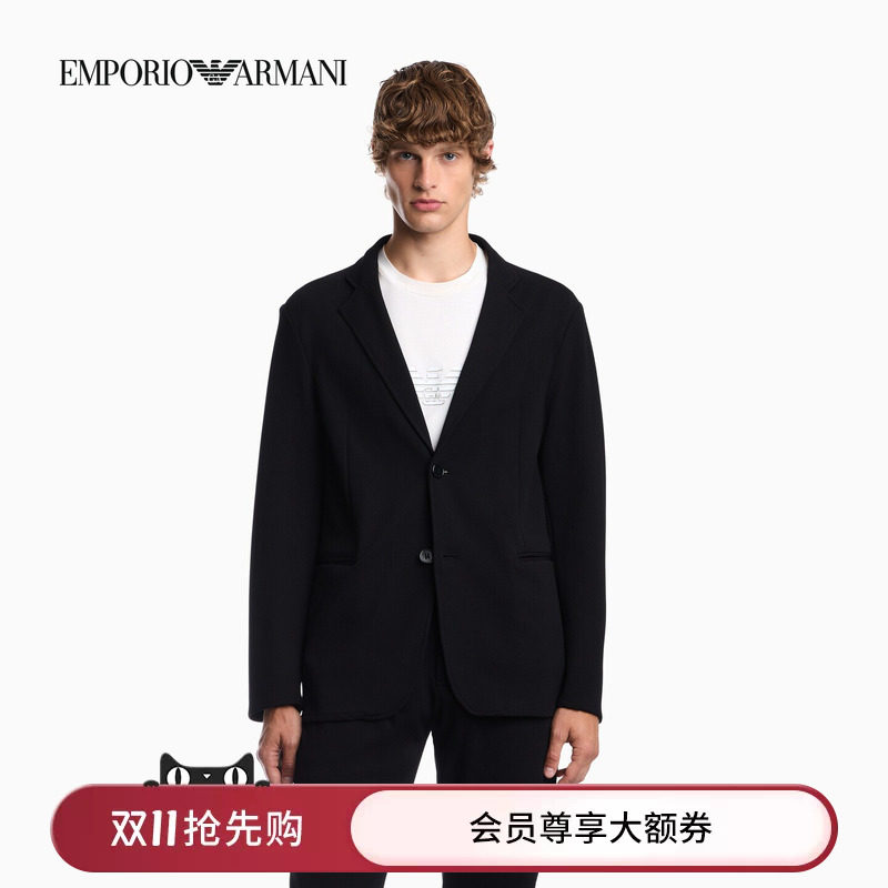 EMPORIO ARMANI/阿玛尼秋冬新款男平驳领绅士风休闲西服西装外套
