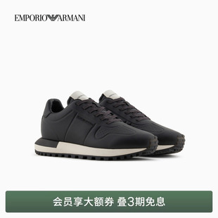 EMPORIO 阿玛尼男士 春夏轻户外低帮牛皮剖层革运动休闲鞋 ARMANI