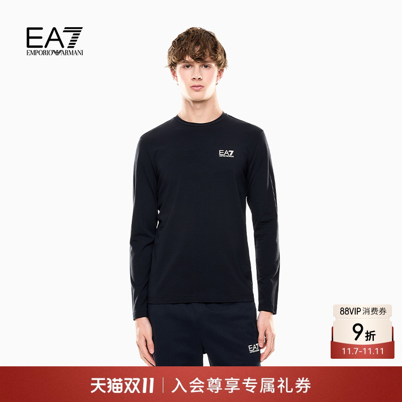 EA7/阿玛尼男士纯棉健身训练T恤