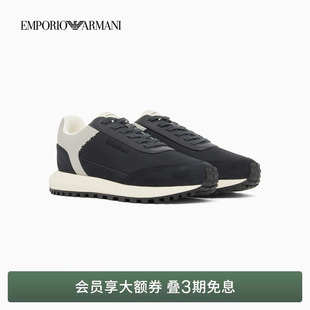ARMANI 运动休闲鞋 阿玛尼26春夏新款 网布拼接小白鞋 男士 EMPORIO