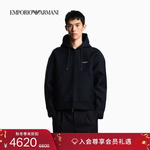 男羊毛拉链开衫 阿玛尼秋冬新款 休闲卫衣夹克外套 ARMANI EMPORIO