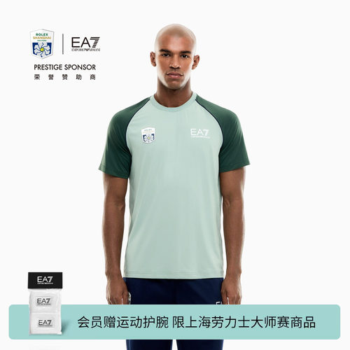 EA7/阿玛尼男士圆领短袖撞色T恤